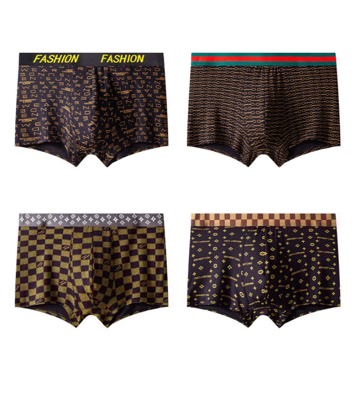 Ανδρικά μποξέρ - Αντιβακτηριακά, Αναπνεύσιμα, Ελαστικά, Ύφασμα ice silk, Μεσαία μέση