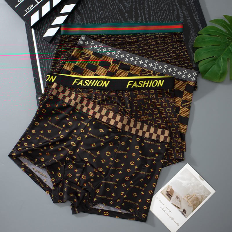 Ανδρικά μποξέρ - Αντιβακτηριακά, Αναπνεύσιμα, Ελαστικά, Ύφασμα ice silk, Μεσαία μέση