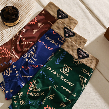 Ice Silk muške bokserice s američkim retro printom, srednji pojas, velika veličina, prozračné