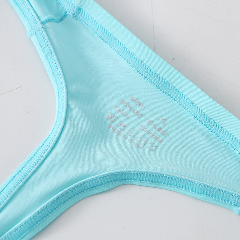 Chiloți tanga pentru bărbați cu buzunar mare, talie joasă, amestec Ice Silk/Nylon 80–90%, respirabil și ușor