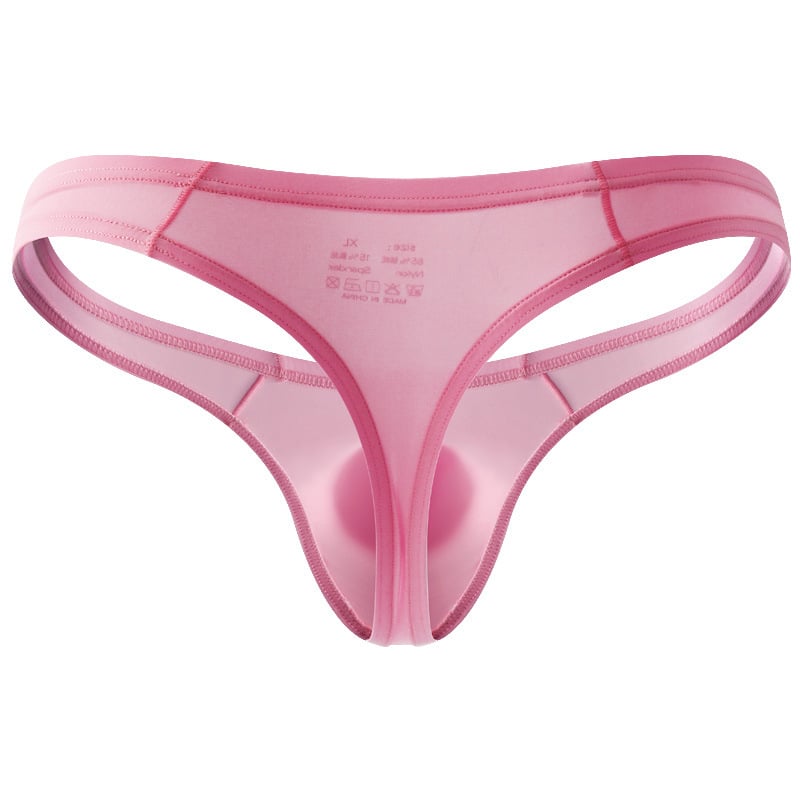 Chiloți tanga pentru bărbați cu buzunar mare, talie joasă, amestec Ice Silk/Nylon 80–90%, respirabil și ușor