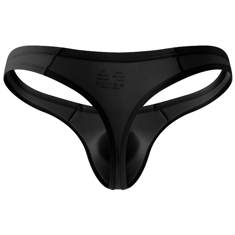 Chiloți tanga pentru bărbați cu buzunar mare, talie joasă, amestec Ice Silk/Nylon 80–90%, respirabil și ușor
