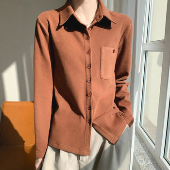 Derong harjatud särk krae, pikad varrukad, ühe nööpiga plokk, polüester 30-50%