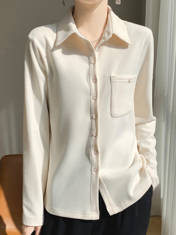 Derong harjatud särk krae, pikad varrukad, ühe nööpiga plokk, polüester 30-50%