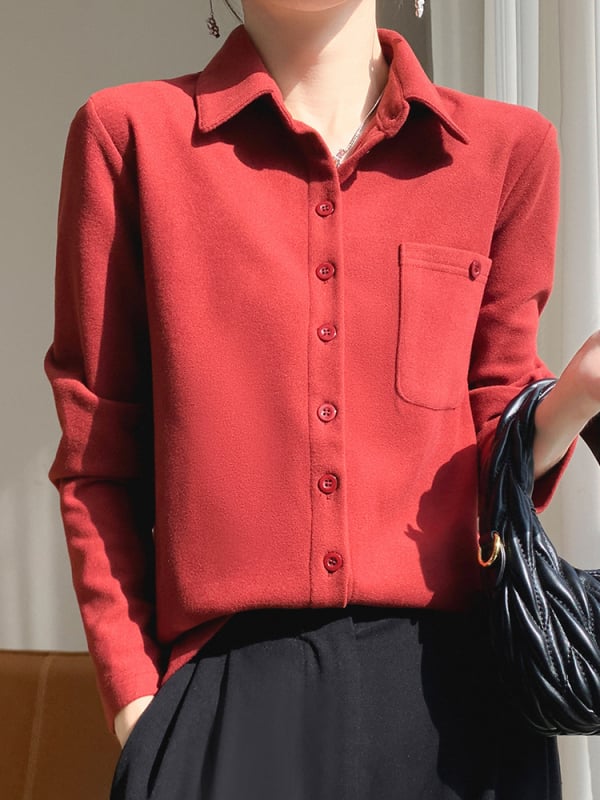 Derong harjatud särk krae, pikad varrukad, ühe nööpiga plokk, polüester 30-50%