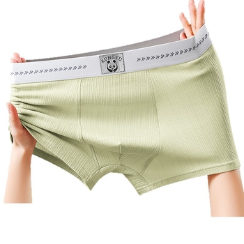 Boxeri bărbați cu imprimeu Panda, din bumbac, antibacterieni, talie medie, respirabili