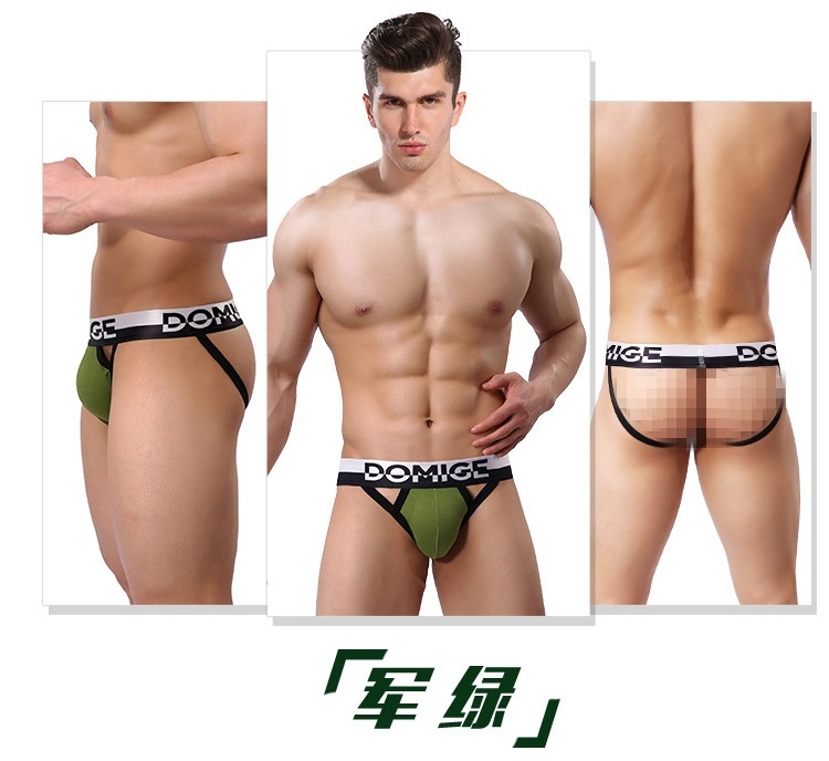 Ανδρικό thong εσώρουχο, αναπνεύσιμο ελαστικό βαμβάκι, μεσαία μέση, επένδυση καβάλου 95% βαμβάκι