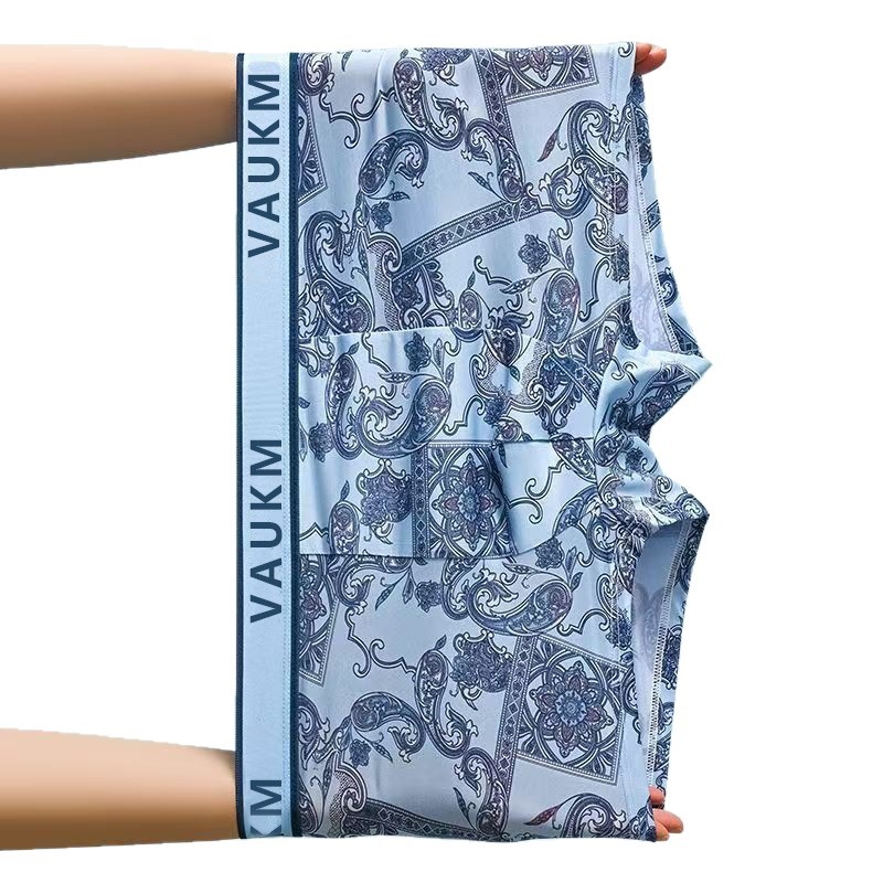 Nova muška odjeća u kineskom stilu od ice silk, prozračna, antibakterijska, s printom, boxerice, velike veličine