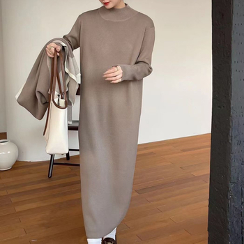 Costum casual cu fustă, material din bumbac, mâneci lungi în stil prințesă, fustă lungă, toamnă 2024