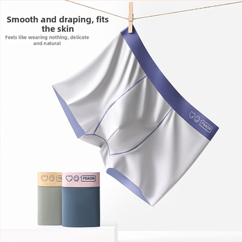 Boxeri bărbați antibacterieni, fără cusături, din nailon, respirabili, talie medie, model solid