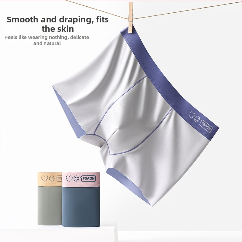 Boxeri bărbați antibacterieni, fără cusături, din nailon, respirabili, talie medie, model solid