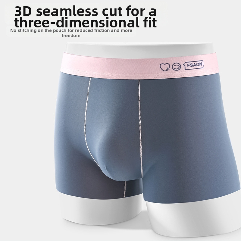 Boxeri bărbați antibacterieni, fără cusături, din nailon, respirabili, talie medie, model solid