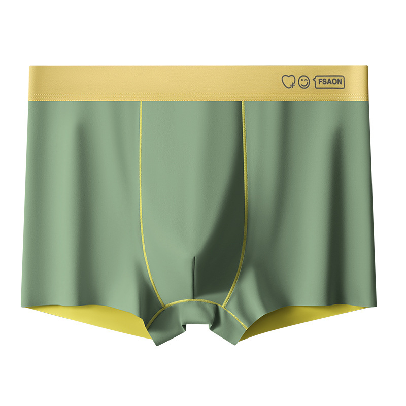 Boxeri bărbați antibacterieni, fără cusături, din nailon, respirabili, talie medie, model solid