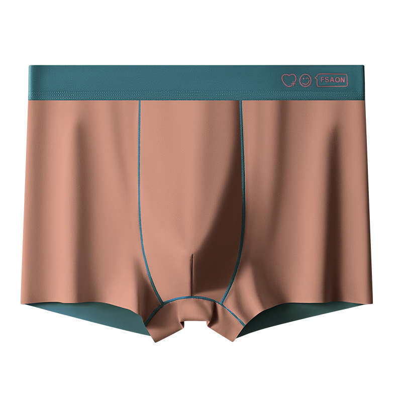 Boxeri bărbați antibacterieni, fără cusături, din nailon, respirabili, talie medie, model solid