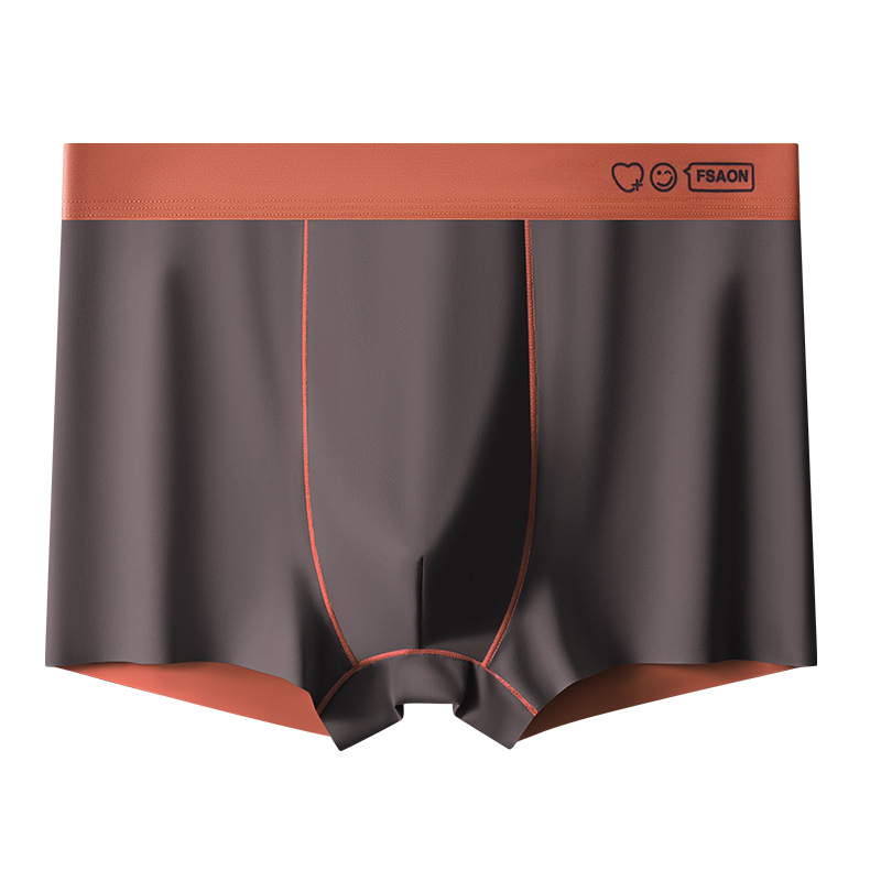 Boxeri bărbați antibacterieni, fără cusături, din nailon, respirabili, talie medie, model solid