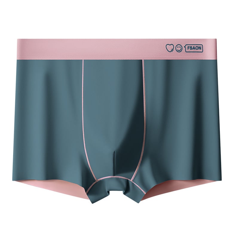 Boxeri bărbați antibacterieni, fără cusături, din nailon, respirabili, talie medie, model solid