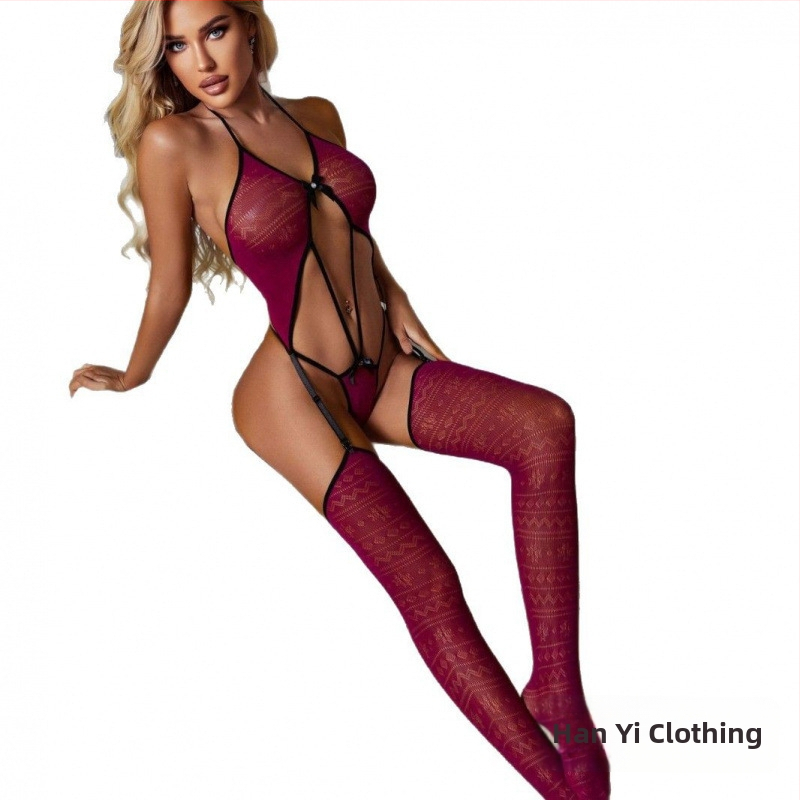 Jednodielne spodné prádlo s vysokým výrezom a pančuchami, nylonová látka, 90–95% nylon, 161–180 g/m2, dekolt s odhaleným bustom, jar 2025