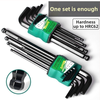 Sada imbusových kľúčov, 9 kusov, L-tvar, vnútorný šesťhran