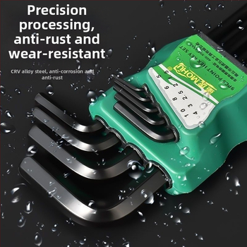 Sada imbusových kľúčov, 9 kusov, L-tvar, vnútorný šesťhran