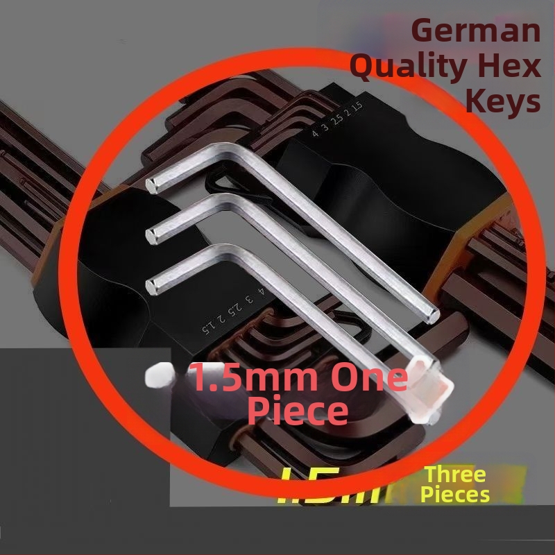 Sada imbusových kľúčov, 9 kusov, L-tvar, vnútorný šesťhran