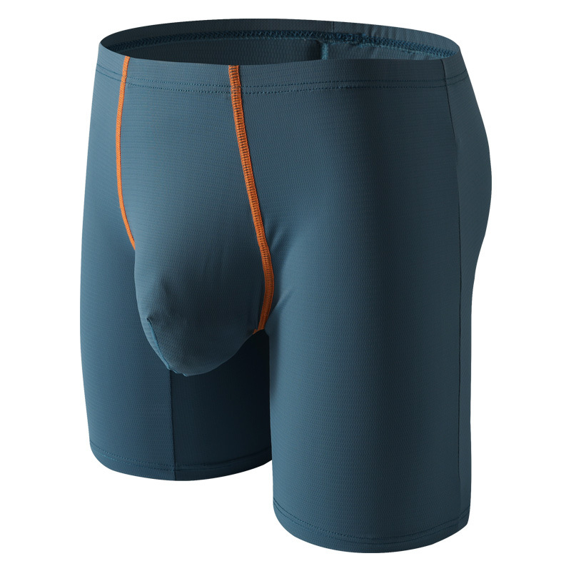 Boxeri Ice Silk pentru bărbați, picioare mai lungi, talie medie, din nylon, respirabili, uscare rapidă