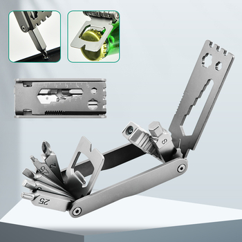 Többfunkciós kerékpár-szerszám (Anyag: rozsdamentes acél 420 + alumínium; Készlet: 1; Súly: 0,191 kg; Alkalmazás: kerékpár eszközök)
