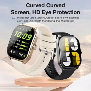 AOLON Smartwatch cu ecran TFT 3D curbat, monitorizare ritm cardiac, tensiune arterială, SpO2 și apeluri Bluetooth