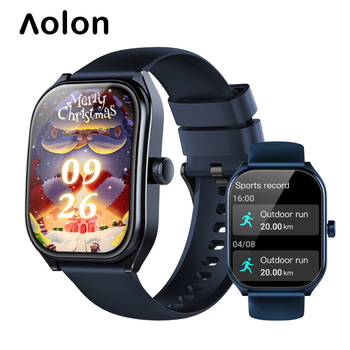 AOLON Smartwatch cu ecran TFT 3D curbat, monitorizare ritm cardiac, tensiune arterială, SpO2 și apeluri Bluetooth