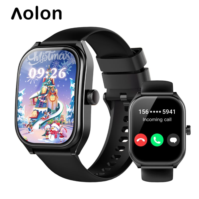 AOLON Smartwatch cu ecran TFT 3D curbat, monitorizare ritm cardiac, tensiune arterială, SpO2 și apeluri Bluetooth