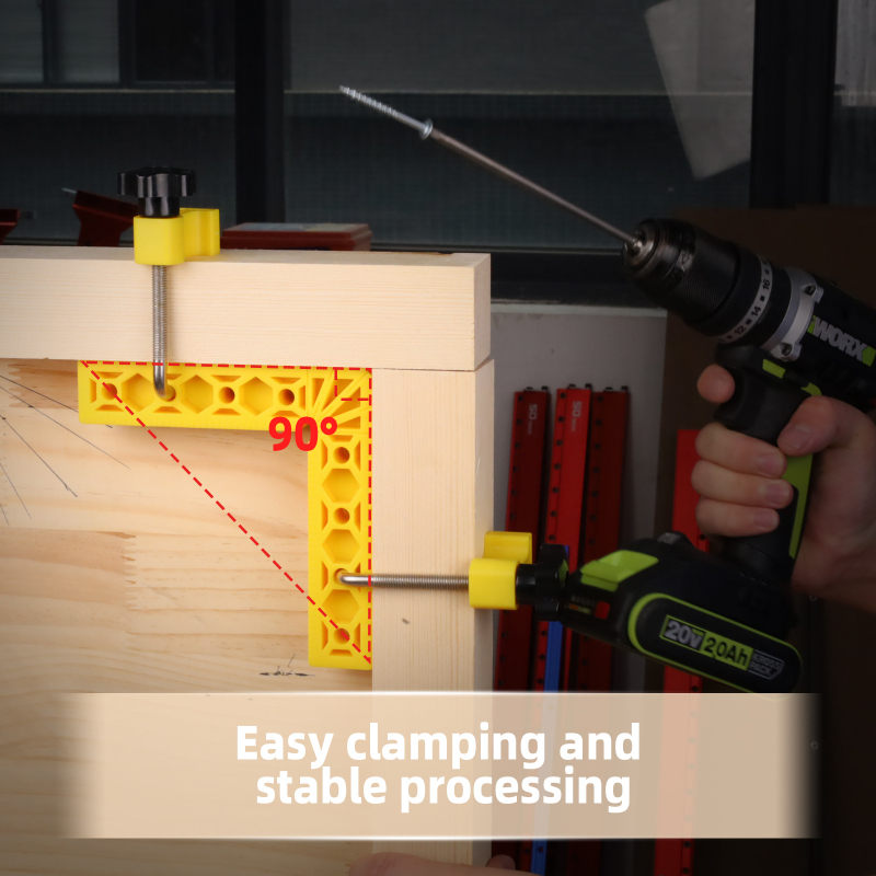 Fonsen klips za pričvršćivanje pravog kuta za drvene ploče – blok za pozicioniranje od 90°, alat za stolariju, ABS plastika