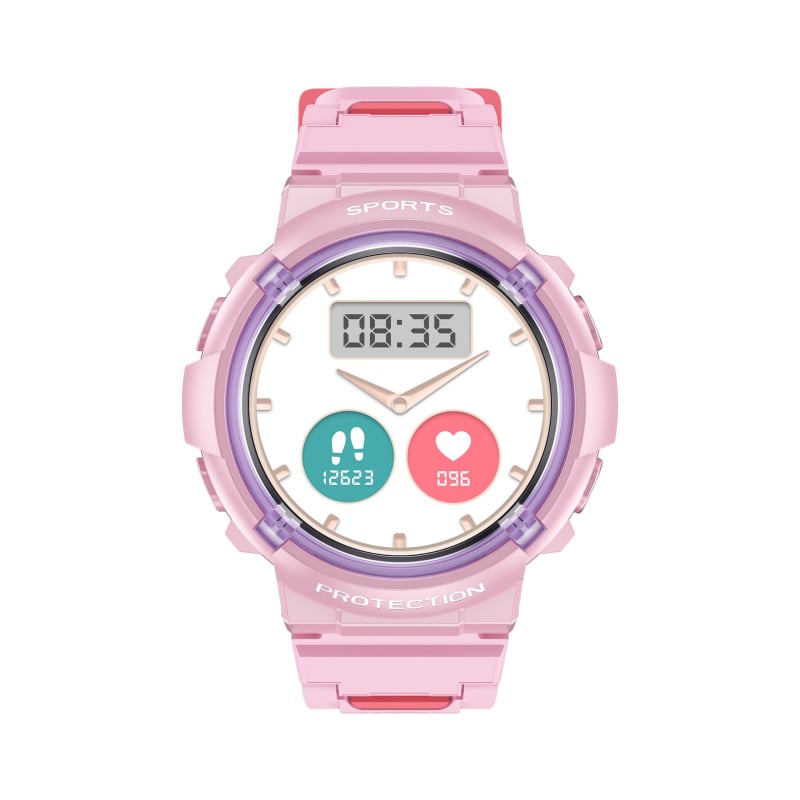 HT19 Ceas inteligent pentru copii cu ecran IPS rotund de 1,28, IP68 rezistent la apă, baterie 7–14 zile, monitorizare ritm cardiac și tensiune arterială, compatibil Android