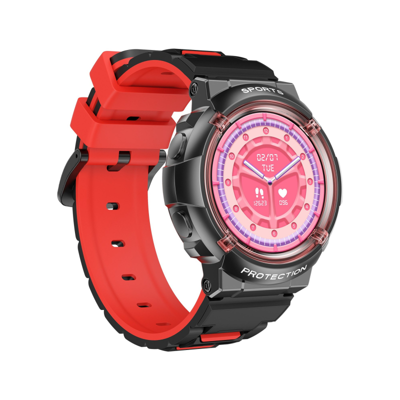 HT19 Ceas inteligent pentru copii cu ecran IPS rotund de 1,28, IP68 rezistent la apă, baterie 7–14 zile, monitorizare ritm cardiac și tensiune arterială, compatibil Android