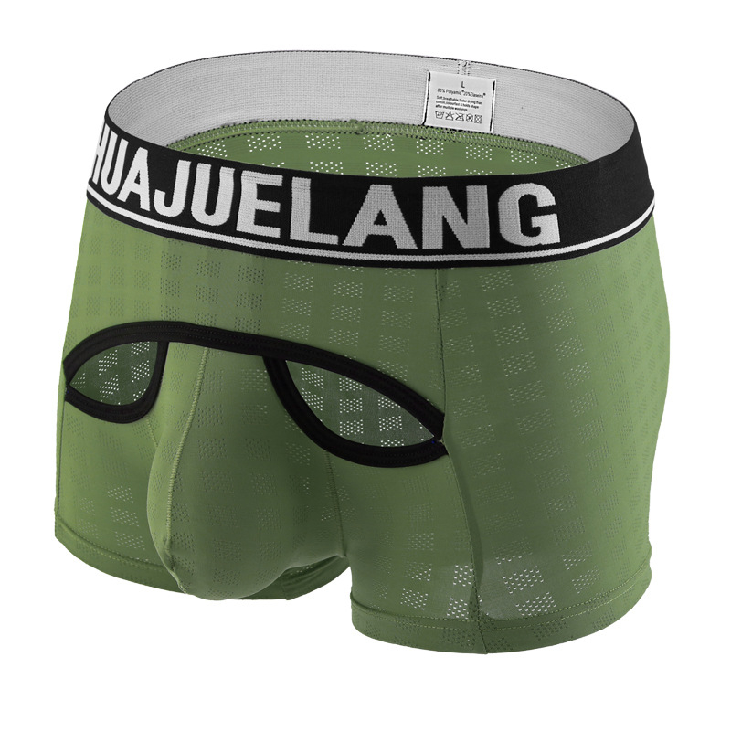 Meeste bokserid U-kujuline tasku, hingav võrk, nailonist materjal, madal Vöökoht