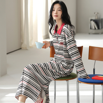 Νυχτικό φόρεμα από 100% βαμβάκι με μακριά μανίκια – στρογγυλός λαιμός, αναπνεύσιμη, μακριά φούστα, κατάλληλο για εξωτερική χρήση, φθινόπωρο 2025, μεγάλα μεγέθη