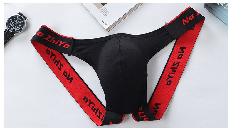 Ανδρικό thong με εμπρόσθια θήκη – Βαμβακερό ύφασμα, αναπνεύσιμο, διαμόρφωση σώματος, χαμηλή μέση