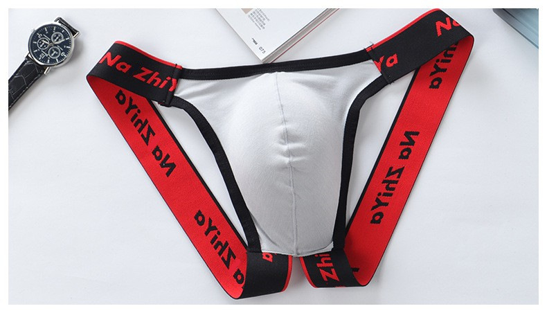 Ανδρικό thong με εμπρόσθια θήκη – Βαμβακερό ύφασμα, αναπνεύσιμο, διαμόρφωση σώματος, χαμηλή μέση