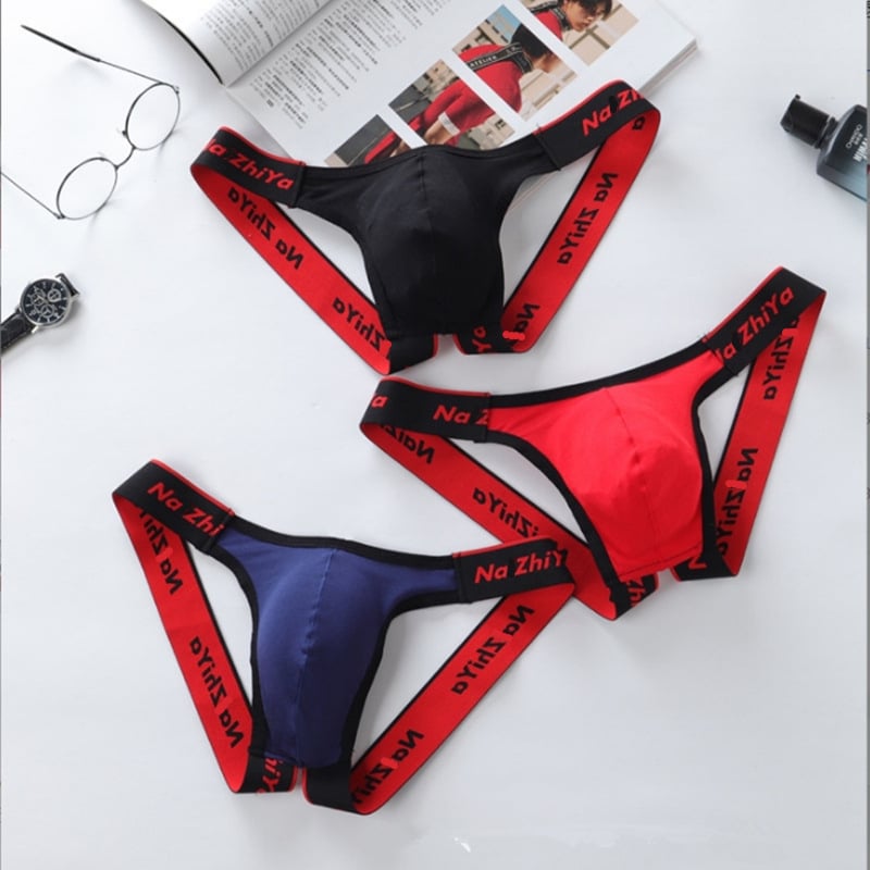 Ανδρικό thong με εμπρόσθια θήκη – Βαμβακερό ύφασμα, αναπνεύσιμο, διαμόρφωση σώματος, χαμηλή μέση