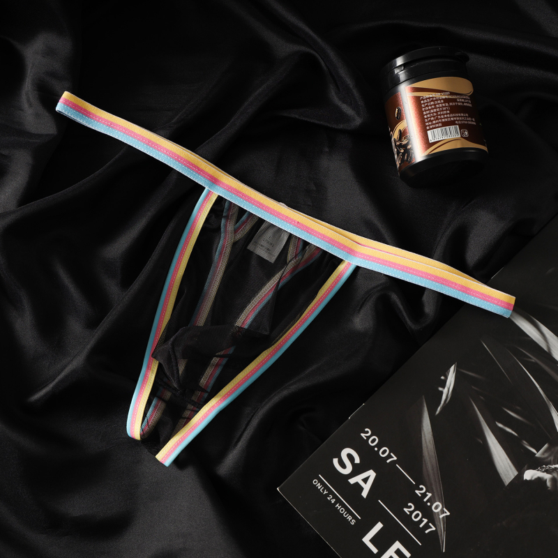 Ανδρικά στρινγκ με διχτυωτό ύφασμα, χαμηλή μέση, διαπνέον και αόρατο, νάιλον 80-90%, ύφανση 11-20d