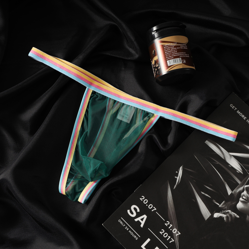 Ανδρικά στρινγκ με διχτυωτό ύφασμα, χαμηλή μέση, διαπνέον και αόρατο, νάιλον 80-90%, ύφανση 11-20d