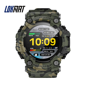 LOKMAT Attack GT smartwatch outdoor cu apelare Bluetooth, busolă încorporată și lanternă; Android compatibil; monitorizare sănătate (ritm cardiac, tensiune arterială, SpO2, somn); încărcare magnetică cu baterie de 300 mAh