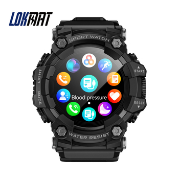 LOKMAT Attack GT smartwatch outdoor cu apelare Bluetooth, busolă încorporată și lanternă; Android compatibil; monitorizare sănătate (ritm cardiac, tensiune arterială, SpO2, somn); încărcare magnetică cu baterie de 300 mAh