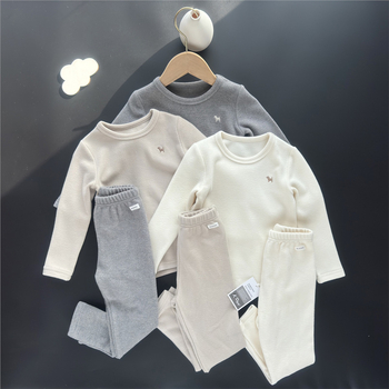 Детски пижамен комплект от велурено топло облекло - унисекс, две части, есенно-зимно, карикатурен принт, полиестер 85%