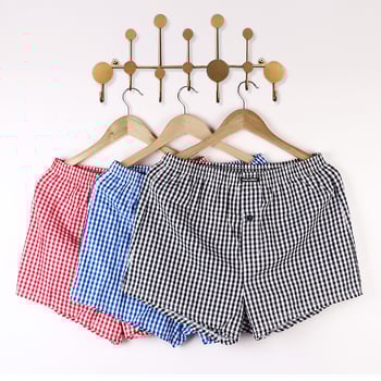 Boxeri bărbați din bumbac, dungate, 100% bumbac, respirabili, fără cusături, talie medie, pentru toate anotimpurile