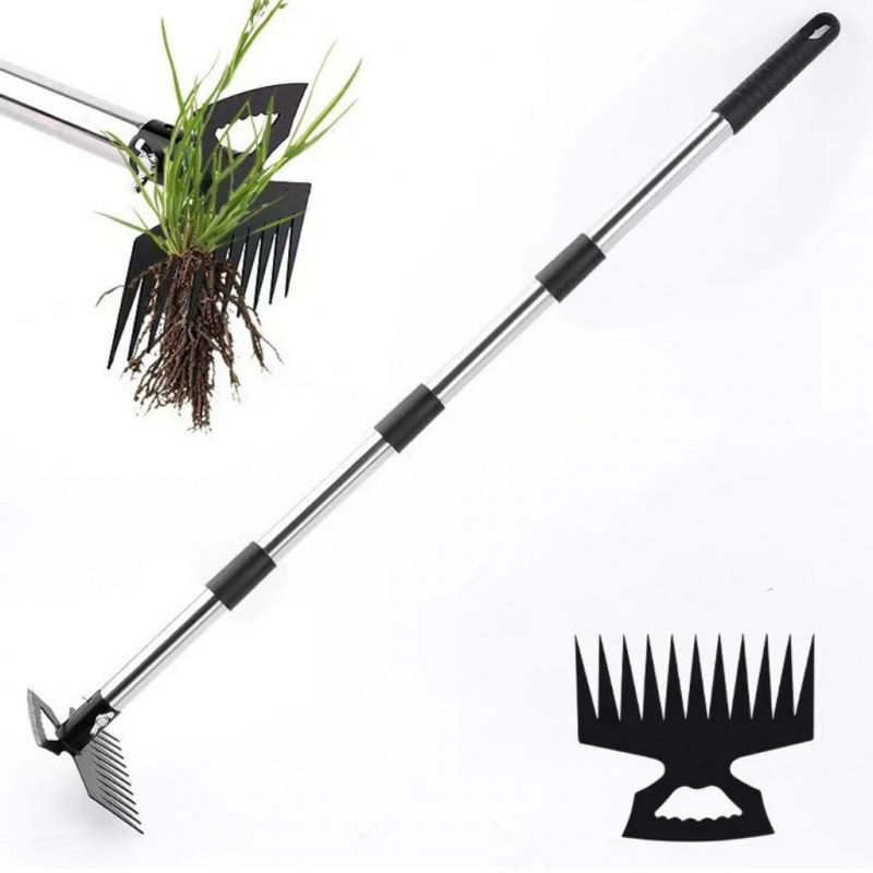 Lopată dublă pentru grădină, lopată pentru buruieni, răzuitor cu vârf, unealtă de grădină cu dublă funcționalitate pentru uz casnic