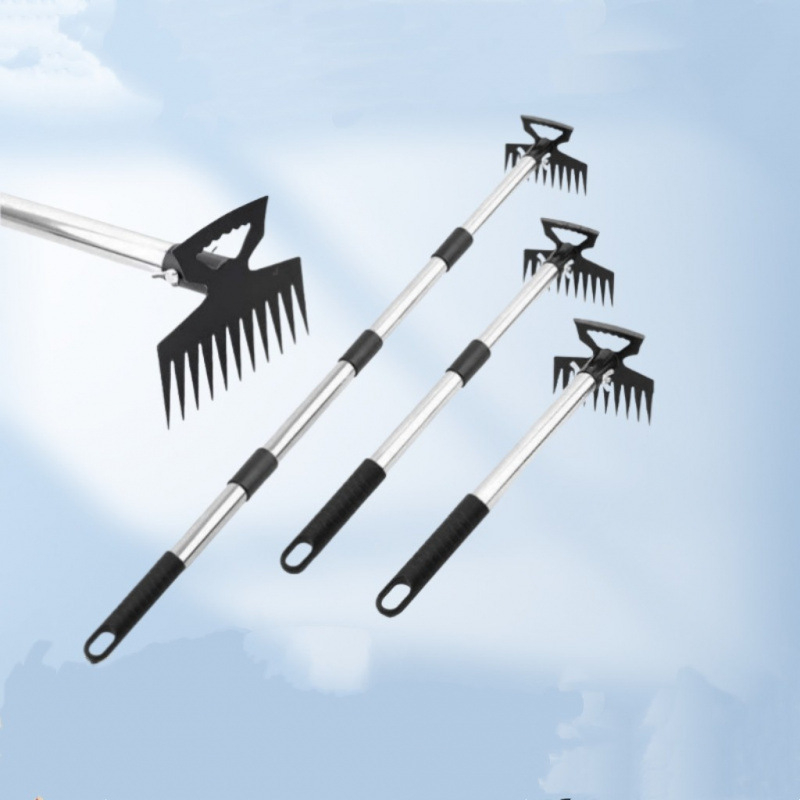 Lopată dublă pentru grădină, lopată pentru buruieni, răzuitor cu vârf, unealtă de grădină cu dublă funcționalitate pentru uz casnic