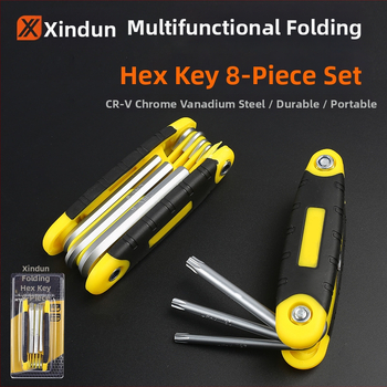 Xinton Sklápace Set Hex Kľúčov – Vnútorné Hex Kľúče, Chróm-Vanádová Oceľ, Metrické a Imperiálne Rozmery