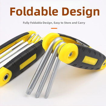 Xinton Sklápace Set Hex Kľúčov – Vnútorné Hex Kľúče, Chróm-Vanádová Oceľ, Metrické a Imperiálne Rozmery