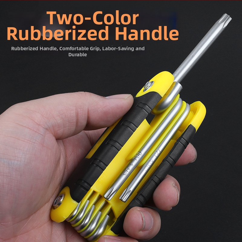 Xinton Sklápace Set Hex Kľúčov – Vnútorné Hex Kľúče, Chróm-Vanádová Oceľ, Metrické a Imperiálne Rozmery