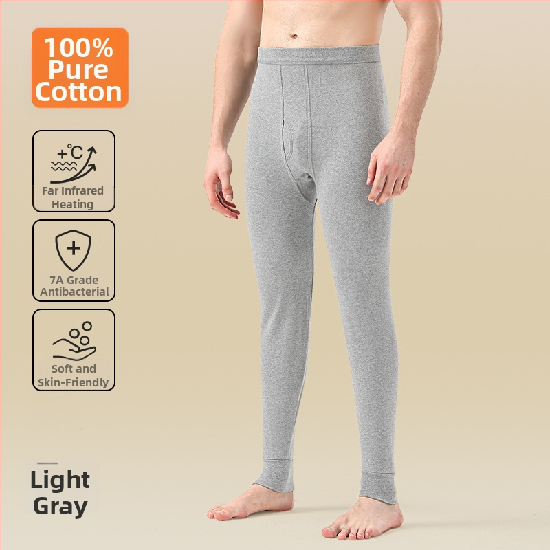 Férfi 100% pamutból készült termikus alsónadrág, fleece béléssel, karcsú szabás, meleg, vast anyag 201-250 g/m2