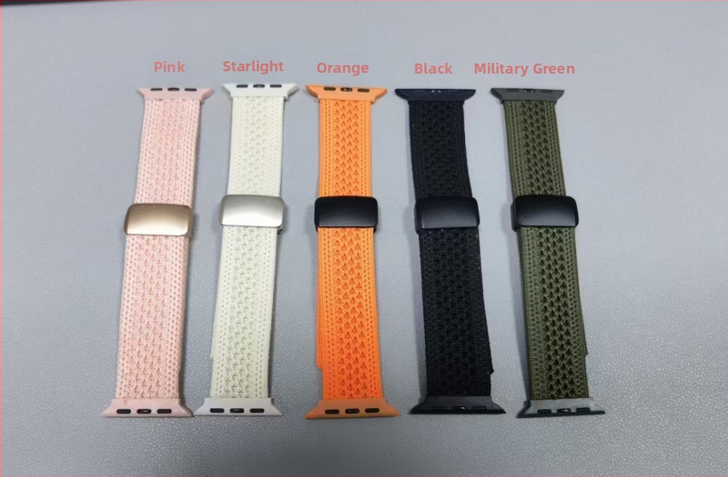 Nylonový pletený remienok pre Apple Watch s magnetickým sponou, športový štýl, kompatibilné s Apple Watch, prispôsobiteľné rozmery rozhrania